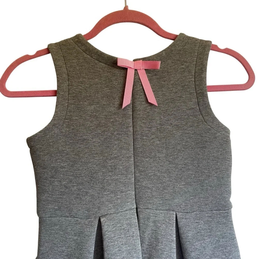 Hanna‎ Andersson Gray Dress with Pink Floral Detail Pockets Too!